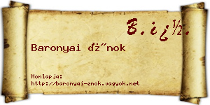 Baronyai Énok névjegykártya